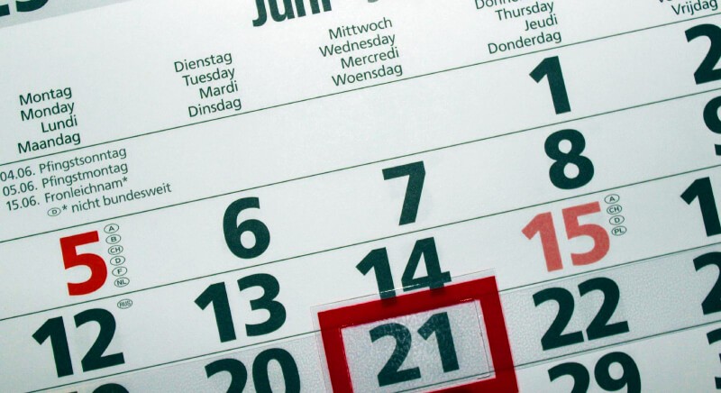 Calendar showing one date highlighted for Jest mock article